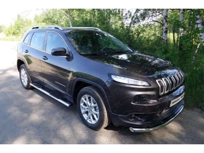 Защита переднего бампера 60 мм ТСС для Jeep Cherokee 2014-2018