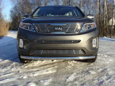 Защита переднего бампера 60 мм ТСС для Kia Sorento 2012-2020