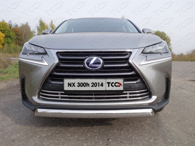 Накладка решётки радиатора 16 мм ТСС для Lexus NX-300h 2014-2017
