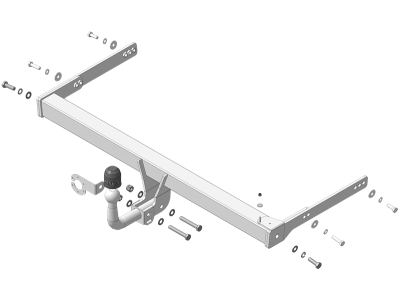 Фаркоп оцинкованный для Skoda Kodiaq 2017-2023, Volkswagen Tiguan II 2016-2024, Volkswagen Tiguan 2007-2016, Skoda Yeti 2009-2018, Audi Q3 2011-2019 крепление шара на двух болтах