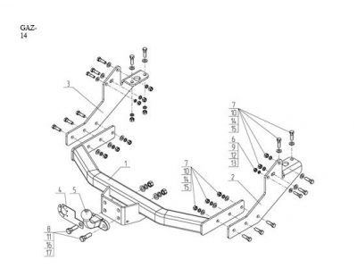 Фаркоп Avtos без электрики для Газель Next 2013-2021