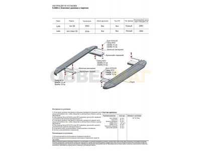 Пороги алюминиевые Rival BMW-Style для Нива ВАЗ 2131 1993-2021