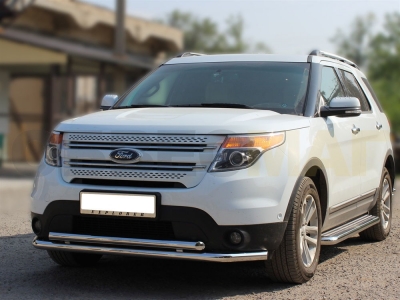 Защита передняя двойная 60-53 мм для Ford Explorer 2011-2015