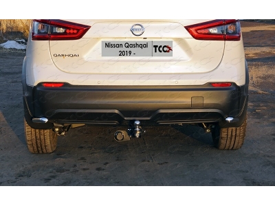Защита задняя уголки 42 мм ТСС для Nissan Qashqai 2019-2021