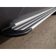 Пороги алюминиевые Slim Line Silver ТСС для Toyota Highlander 2014-2016