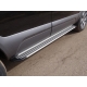 Пороги алюминиевые Slim Line Silver ТСС для Toyota Highlander 2014-2016