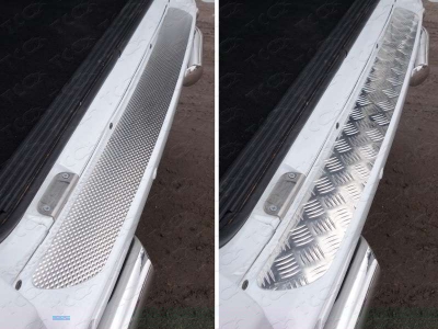 Накладка на задний бампер декоративный лист 1.2 мм ТСС для УАЗ Патриот 2015-2021