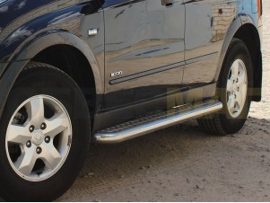 Пороги с площадкой алюминиевый лист 60 мм для Kia Sorento № KST09 1.2