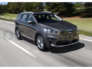 Пороги алюминиевые Rival Black New для Kia Sorento Prime № F180ALB.2803.4