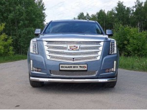 Защита переднего бампера с ДХО 76 мм для Cadillac Escalade № CADESC15-06