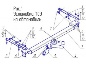 ТСУ Фаркоп Avtos на Nissan Note № NS 19