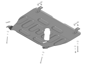 Усиленная защита картера двигателя и КПП (2 мм, сталь) для Changan CS95 2023-н.в. №77212